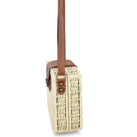 Retro Straw Portable Small Box Woven cross body - Picture 3 of 6
